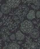 2975-26206 - Ada Charcoal Floral Wallpaper