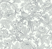 2927-80408 - Beaufort Light Grey Peony Chinoiserie Wallpaper
