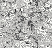 2927-80407 - Beaufort Silver Peony Chinoiserie Wallpaper