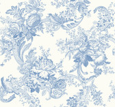 2927-81602 - Carmel Light Blue Baroque Florals Wallpaper