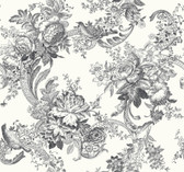 2927-81600 - Carmel Black Baroque Florals Wallpaper
