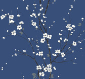 2927-81812 - Monterey Cobalt Floral Branch Wallpaper