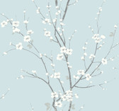 2927-81802 - Monterey Sky Blue Floral Branch Wallpaper