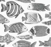 2927-80200 - Wailea Black Tropical School Wallpaper