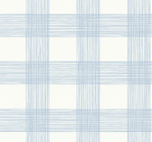 2927-80912 - Scarborough Light Blue Striated Plaid Wallpaper