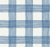 2927-80902 - Scarborough Indigo Striated Plaid Wallpaper