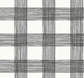 2927-80900 - Scarborough Black Striated Plaid Wallpaper