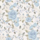 AST4656 - Sunset Harbor Rose Bella Lina Blue Roses & White Flowers Wallpaper