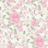 AST4655 - Sunset Harbor Rose Vida Rosa Roses & White Flowers Wallpaper