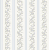 AST4650 - Marigold Wreath Baby Blue Rush Floral Stripe Wallpaper