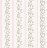 AST4649 - Marigold Wreath Pastel Peach Floral Stripe Wallpaper