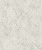 4105-86614 - Amesemi Off White Distressed Herringbone Wallpaper