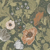 4080-44104 - Anemone Green Floral Wallpaper