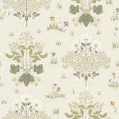 4080-83133 - Elda Olive Delicate Daisies Wallpaper