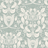 4080-83129 - Berit Blue Floral Crest Wallpaper