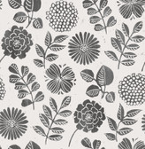 4066-26534 - Inge Black Floral Block Print Wallpaper