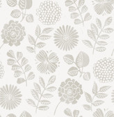 4066-26533 - Inge Light Grey Floral Block Print Wallpaper