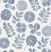 4066-26532 - Inge Denim Floral Block Print Wallpaper