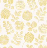 4066-26530 - Inge Yellow Floral Block Print Wallpaper