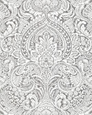 2976-86444 - Artemis Platinum Damask Wallpaper