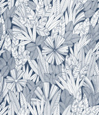 4081-26342 - Bannon Blue Leaves Wallpaper
