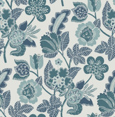 4081-26340 - Jana Teal Jacobean Wallpaper