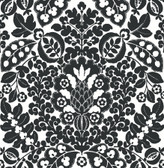 4081-26337 - Marni Black Fruit Damask Wallpaper