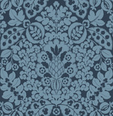 4081-26334 - Marni Navy Fruit Damask Wallpaper