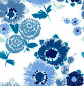 4081-26324 - Essie Blue Painterly Floral Wallpaper