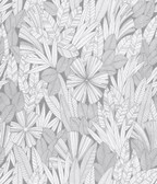 4081-26344 - Bannon Grey Leaves Wallpaper