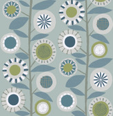 4066-26554 - Sisu Light Blue Floral Geometric Wallpaper