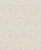 4074-26615 - Fernback Yellow Ornate Botanical Wallpaper