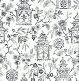 4081-26311 - Helaine Charcoal Pagoda Wallpaper