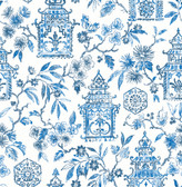 4081-26310 - Helaine Blue Pagoda Wallpaper
