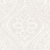 4074-26641 - Scout Lavender Floral Ogee Wallpaper