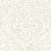 4074-26639 - Scout Light Grey Floral Ogee Wallpaper