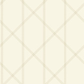 4074-26608 - Walcott Cream Stitched Trellis Wallpaper