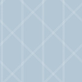 4074-26607 - Walcott Light Blue Stitched Trellis Wallpaper