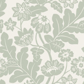 4074-87378 - Augusta Silver Flock Damask Wallpaper