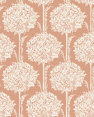 4074-26624 - Zaria Apricot Topiary Wallpaper