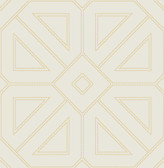 2973-87370 - Voltaire Gold Beaded Geometric Wallpaper