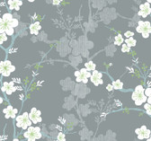 2973-90108 - Nicolette Grey Floral Trail Wallpaper