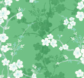 2973-90103 - Nicolette Green Floral Trail Wallpaper