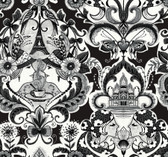 2973-90886 - Sadie Black Parisian Damask Wallpaper