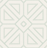 2973-87373 - Voltaire Green Beaded Geometric Wallpaper