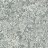 4111-63005 - Bygga Bo Blue Woodland Village Wallpaper