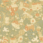 4111-63002 - Bygga Bo Butter Woodland Village Wallpaper
