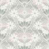 2999-24125 - Klockrike Light Grey Botanical Damask Wallpaper