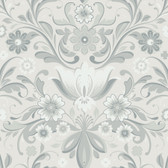 2999-24109 - Ostanskar Light Grey Retro Floral Wallpaper