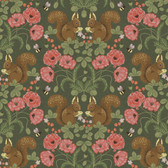 2999-44124 - Kurre Dark Green Woodland Damask Wallpaper